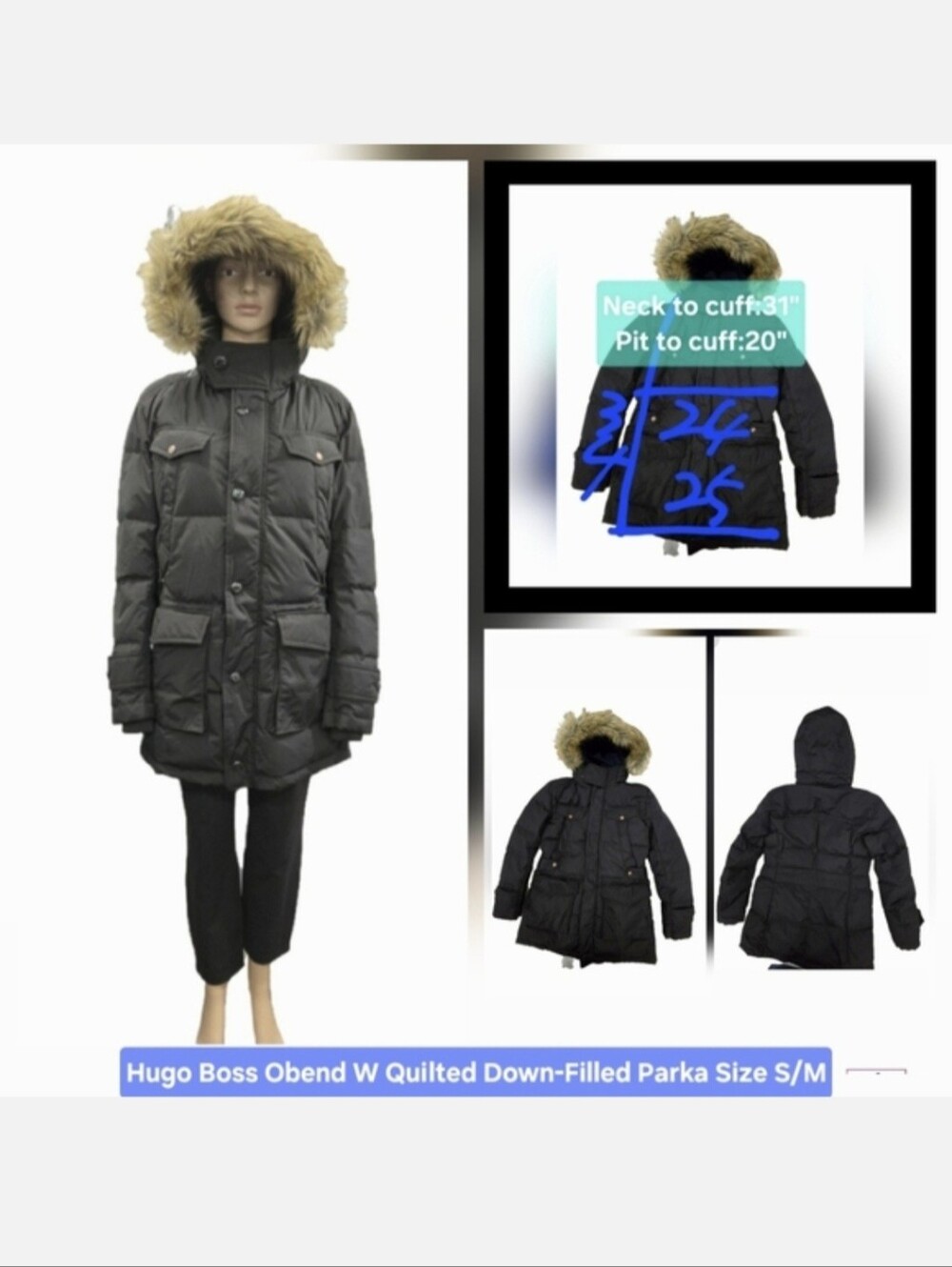 Hugo Boss Obend W Quilted Down-Filled Parka Size S/M